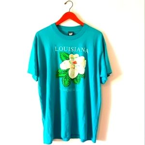 Vintage 80s Louisiana The Magnolia Flower State Single Stich Tourist T Shirt